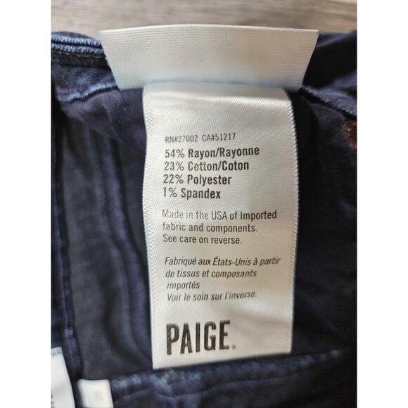 Paige Jeans Womens 28 Blue Verdugo Ankle Skinny Stretch Denim Dark Wash Classic - Picture 7 of 13